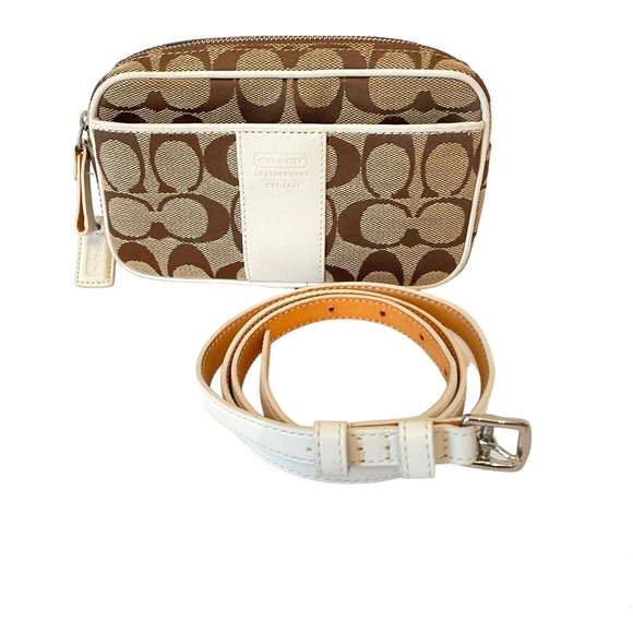 coach belt bag white